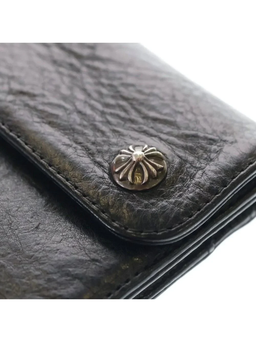 Chrome Hearts Wave Mini Leather Wallet Black